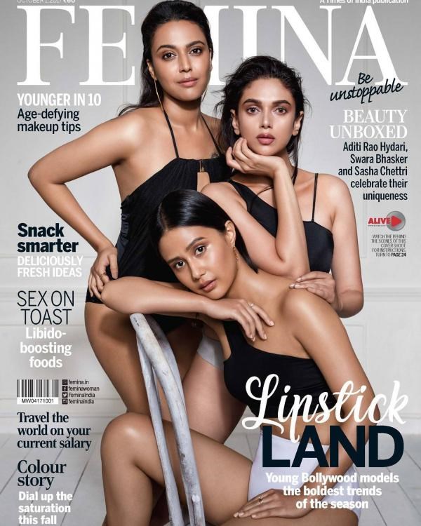 ​Swara Bhaskar, Aditi Rao Hydari, Sasha Chettri, Femina Cover