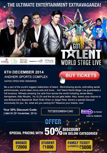 ShahRukh Khan, Got Talent World Stage LIVE