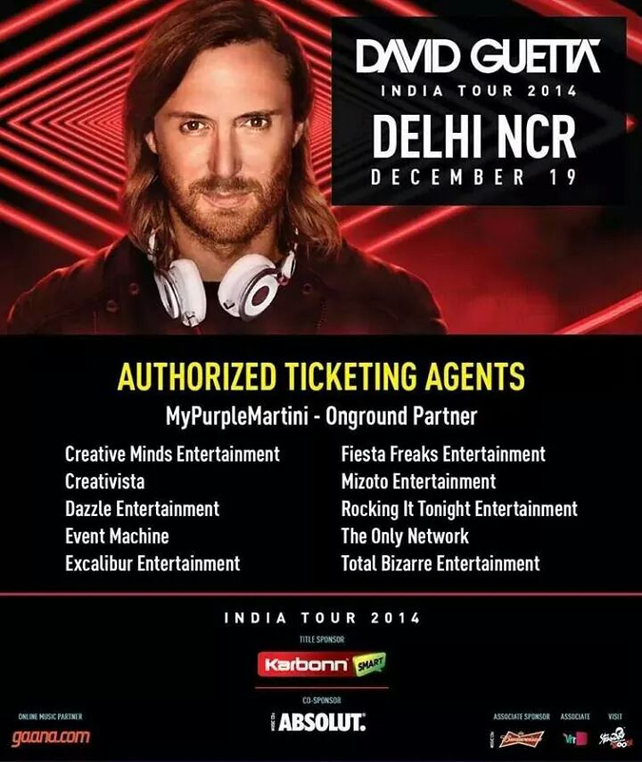 David Guetta, India,Tour, 2014