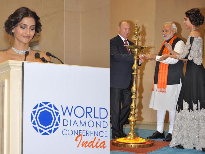 Sonam Kapoor, Gems, Jewellery, World Diamond Conference