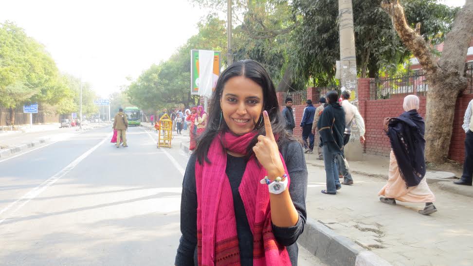 Swara Bhaskar, Delhi, elections