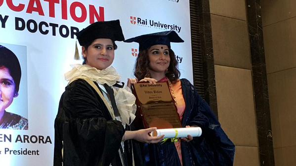 Vidya Balan, Doctor of Arts, Honoris Causa