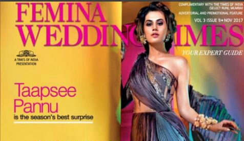 Taapsee Pannu, cover, Femina, Wedding, Diwali