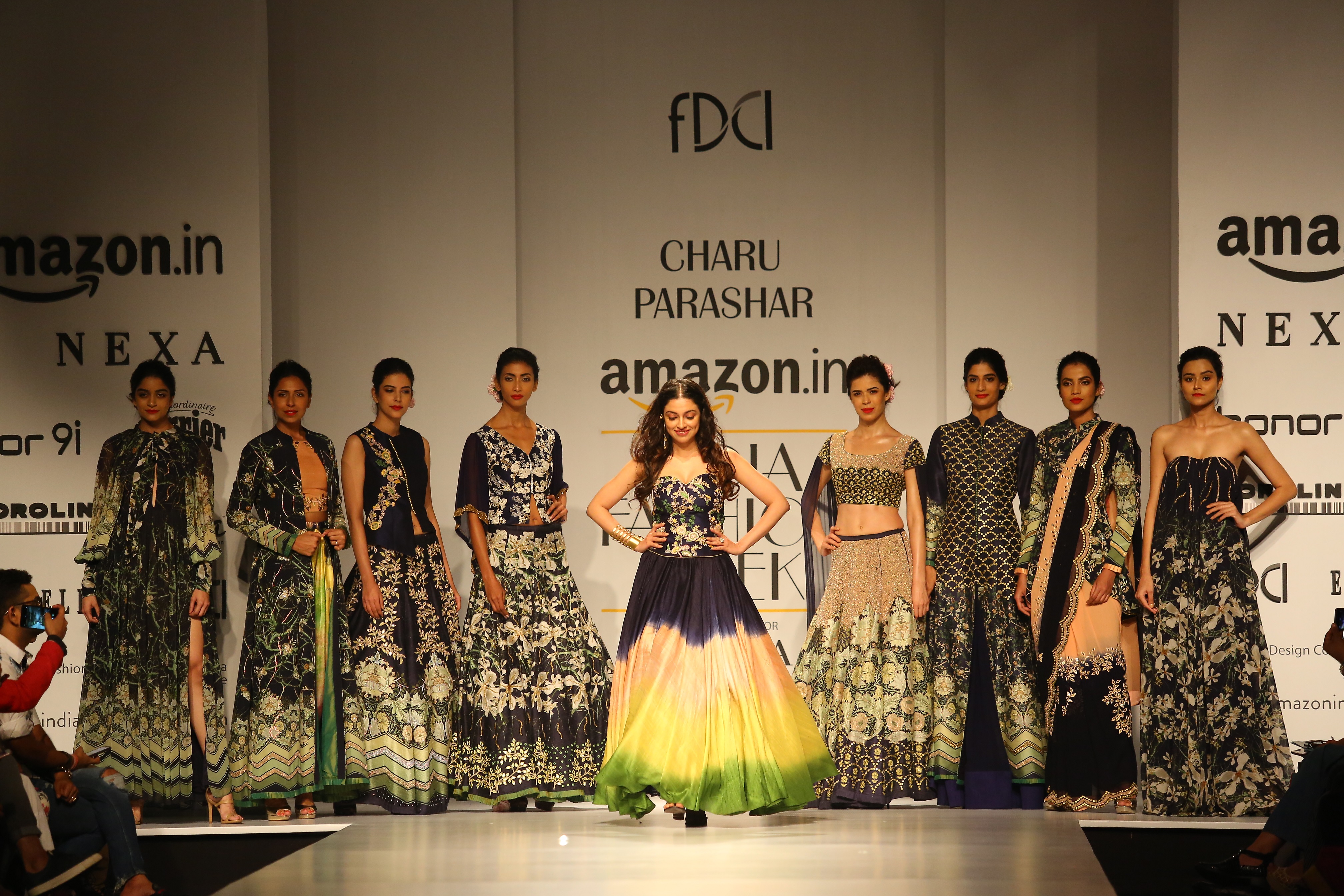 Divya Khosla Kumar walks for designer Charu Parashar at AIFWSS18 2