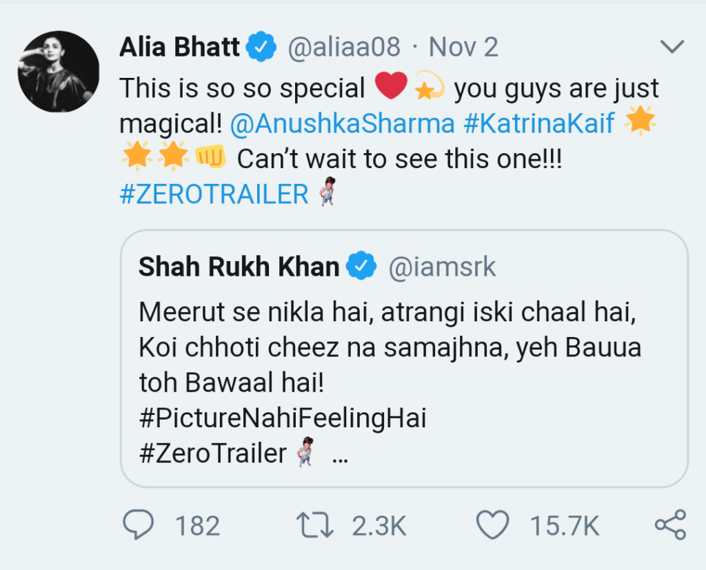 Shah Rukh Khan, Zero