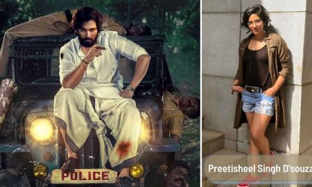 Left A still from Pushpa The Rise. Right Ace makeup and prosthetic character designer Preetisheel Singh Dsouza.